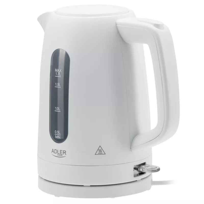 Czajnik elektryczny Adler AD 1379w — 1,7 L, do 2200 W, biały, obrotowa podstawa 360°, polipropylen