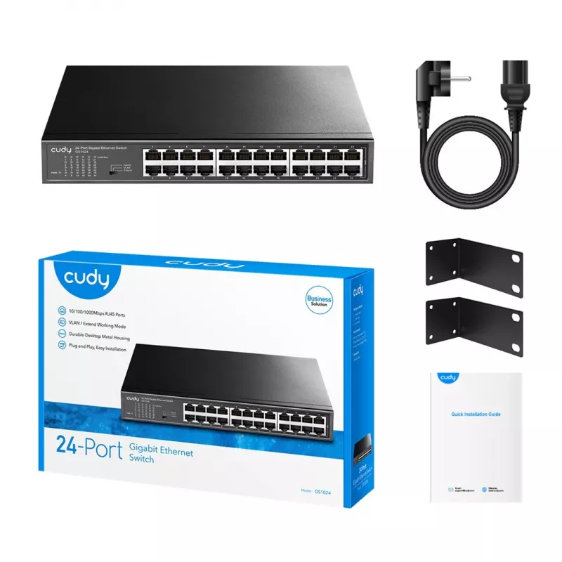 Cudy GS1024 przełącznik sieciowy Gigabit Ethernet (10/100/1000) Czarny