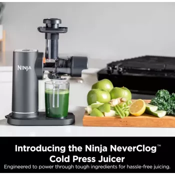 NINJA Cold Press Juicer | Neverclog JC151EU | Typ Sokowirówka Wolnoobrotowa | Szary | 150 W | Liczba prędkości 1