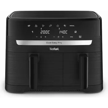 Tefal Easy Fry EY901N Double 8.3 L Wolnostojąca frytkownica na gorące powietrze 2700 W Czarna