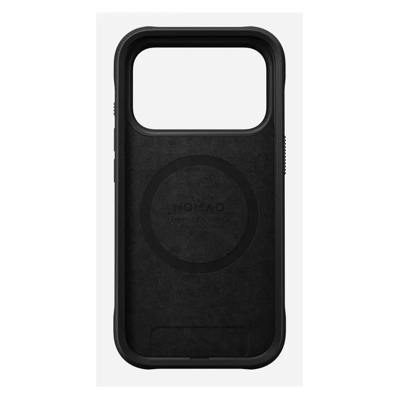 Pokrowiec na telefon Nomad Rugged Leather etui do Apple iPhone 17 Pro, skóra/TPU/PC/aluminium, pasuje do ekranów 16 cm (6,3 cala), czarny