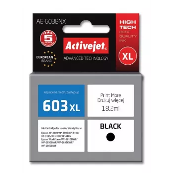 Tusz Activejet AE-603BNX (zamiennik Epson 603XL T03A14; Supreme; 18,2 ml; czarny)