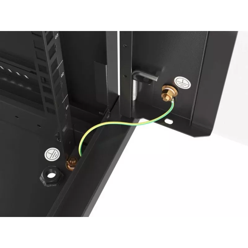 Lanberg naścienna szafa instalacyjna rack 19'' 15U 600x450mm czarna (drzwi szklane)