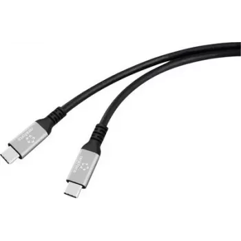 Kabel USB-C Renkforce USB4 wtyk czarny aluminium-silikon (RF-6820206)