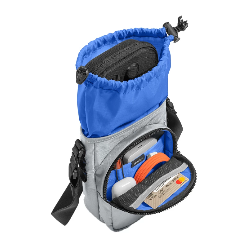 Torba na ramię Tomtoc GameOn-G50 Switch 2 JoyCarry Sling szara na akcesoria do Nintendo Switch