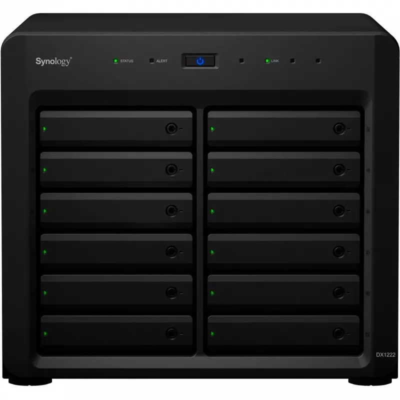 Obudowa HDD/SSD Synology DX1222 12 napędów 192 TB czarna