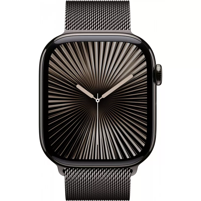 Apple Watch Series 10 GPS + Cellular 46mm Slate Titanium Case with Slate Milanese Band - M/L (MWYW3QF/A)