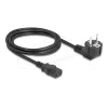 Kabel zasilający DELOCK 81567 CEE 7/7 (ST) 90° na IEC C13, 2 m, 3x1,00 mm