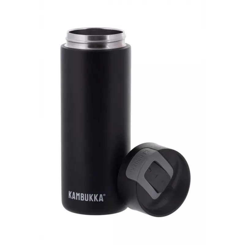 Termos próżniowy Kambukka Olympus 500 ml — stal nierdzewna 18/10, izolowany próżniowo, czarny, antypoślizgowa podstawa