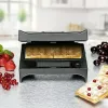 Sandwich maker Rommelsbacher SWG 700 – kompaktowa prasa elektryczna 3 w 1 z 3 wymiennymi płytami (sandwich, gofry belgijskie, grill), akcenty ze stali nierdzewnej