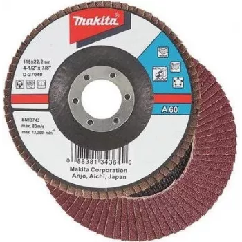 Makita - tarcza szlifierska - do drewna, metalu, tworzyw sztucznych, metali nieżelaznych - 125 mm - Ziarnistość: A40 - do Makita GA005GZ, GA008GM201, GA008GZ, XGT GA005GZ (D-27084)
