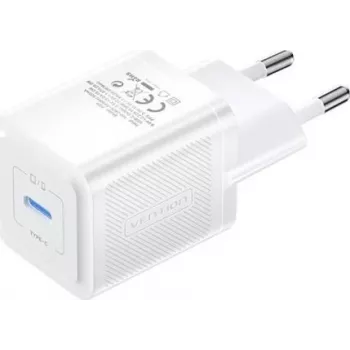 Vention mobile charger FEPW0-EU — 20W USB-C AC indoor charger for smartphone, tablet, smartwatch, headphones, biały