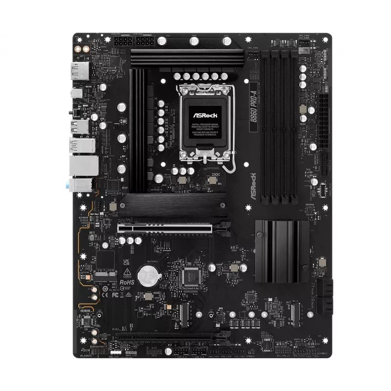 Płyta główna ASRock B860 Pro-A — Intel B860 ATX, LGA 1851, DDR5, 4x DIMM, 256GB, 2.5Gb LAN, 1x M.2, 4x SATA III