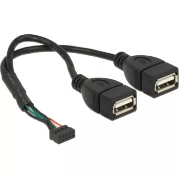 Kabel USB DeLOCK 84933 USB 2.0 0,2 m 2 x USB A Czarny