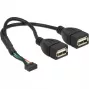 Kabel USB DeLOCK 84933 USB 2.0 0,2 m 2 x USB A Czarny