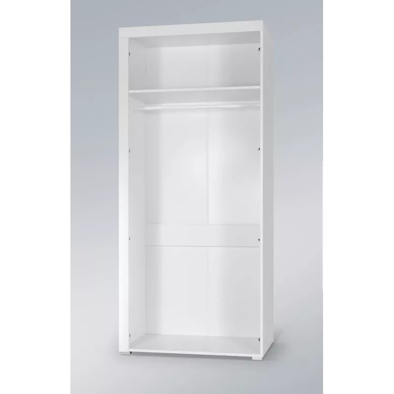 Szafa ubraniowa cama meble SAMBA biały/czarny połysk, 900×550×2030 mm, 1 półka