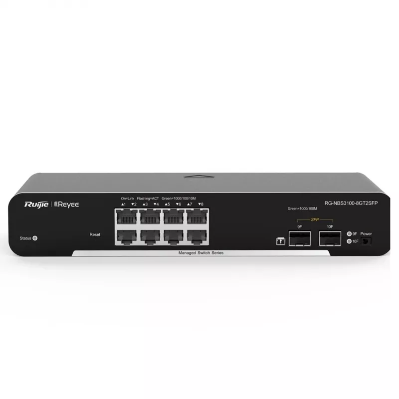 Ruijie Networks RG-NBS3100-8GT2SFP przełącznik sieciowy zarządzalny L2 Gigabit Ethernet (10/100/1000) czarny