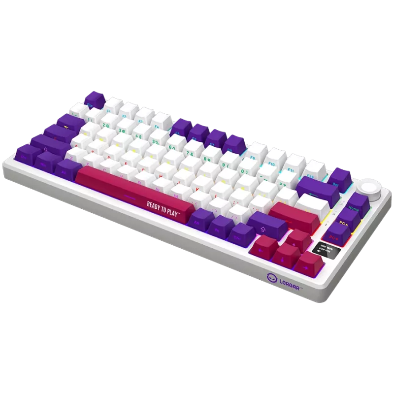 LORGAR KBP7075W, Bezprzewodowa 75% Mechaniczna Klawiatura Gamingowa Pro, Biała, układ EN