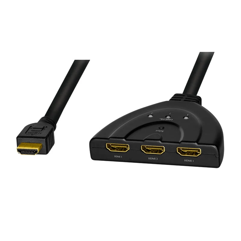 LogiLink - Rozdzielacz/przełącznik wideo/audio - 3 x HDMI - Desktop