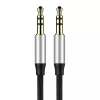 Baseus Yiven Audio kabel Kabel 3.5 męski Audio M30 1.5M Srebrny+ Czarny
