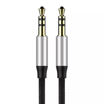 Baseus Yiven Audio kabel Kabel 3.5 męski Audio M30 1.5M Srebrny+ Czarny