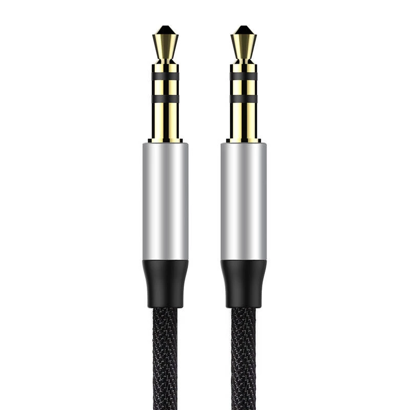 Baseus Yiven Audio kabel Kabel 3.5 męski Audio M30 1.5M Srebrny+ Czarny