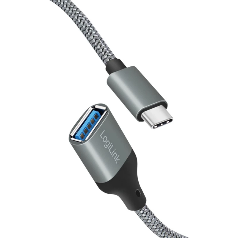 LogiLink USB 3.2 Gen1 adapter Type-C M na USB-A F OTG aluminiowy 0,15 m