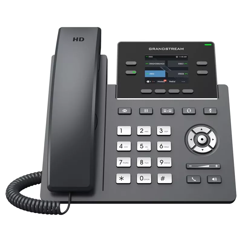 Telefon IP Grandstream Networks GRP2612G Czarny 4 linie LCD