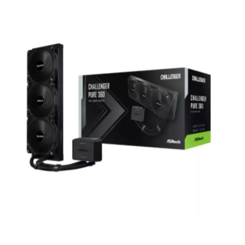 Chłodzenie cieczą procesora ASROCK Challenger Pure 360 Czarny — chłodnica 360mm, AIO w obiegu zamkniętym