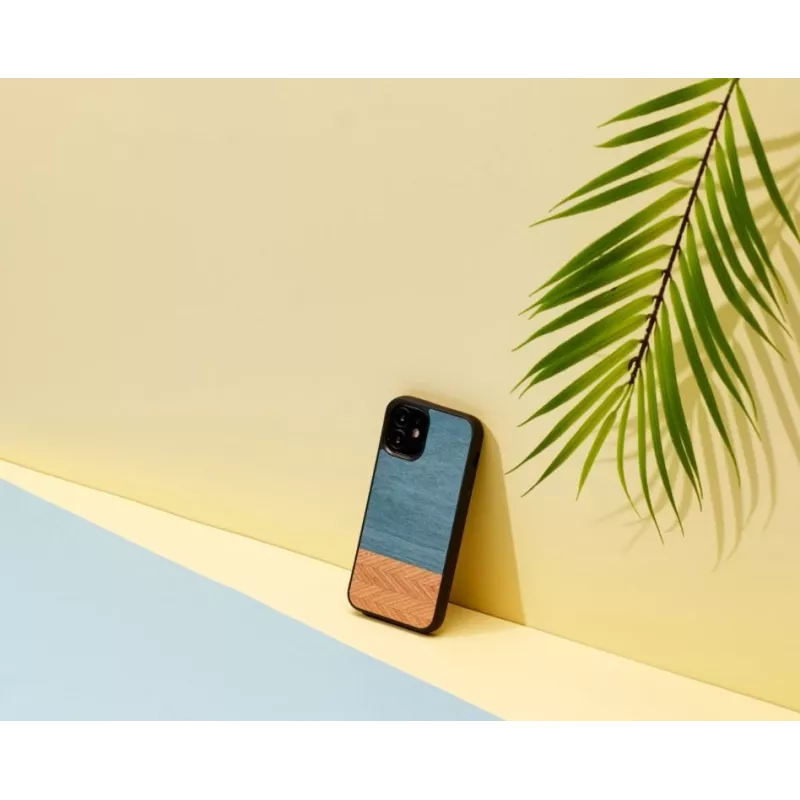 Etui man and wood do iPhone 12 mini — denim Czarny