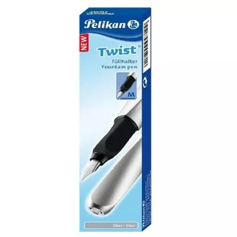 Pióro wieczne Pelikan 947101 z wbudowanym systemem napełniania, srebrne