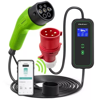 Elektryczna ładowarka samochodowa QOLTEC 52478 11 kW wtyk Typ 2 kabel 5 m