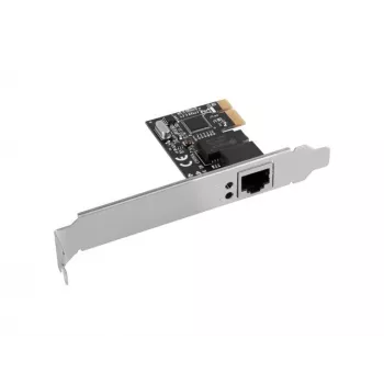 Wewnętrzna karta sieciowa Ethernet LANBERG PCE-1GB-201, PCI Express, 1× RJ-45 Gigabit (1000 Mbit/s), czarna