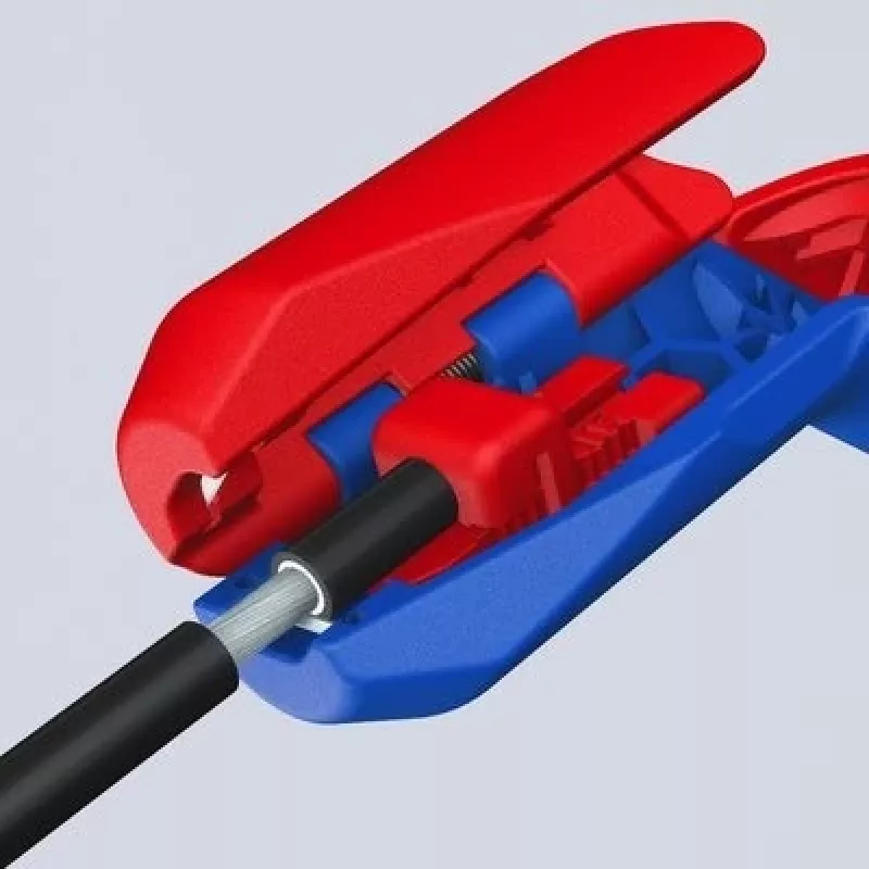 Narzędzie do zdejmowania izolacji Knipex ErgoStrip PV 16 95 03 do kabli PV, regulowany ogranicznik, ergonomiczna rękojeść