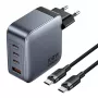 Ładowarka sieciowa Vention TZ-FETH0-EU 3× USB-C + 1× USB-A 100W, PD do 30W na port C, wejście 100–240V