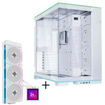 Lian Li O11 Dynamic EVO RGB PC-Enclosure Bundle + HydroShift II LCD-S 360TL AiO- Biały
