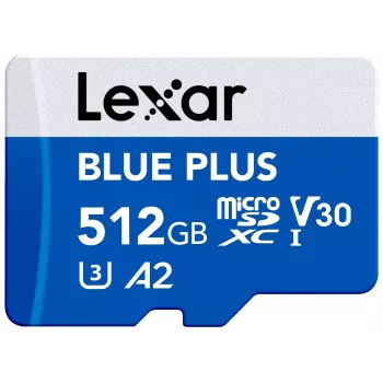 Karta pamięci MicroSDXC Lexar niebieski PLUS 512 GB, UHS‑I, Odczyt 170 MB/s, U3/V30