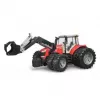 Traktor-zabawka BRUDER Massey Ferguson 7624 z ładowaczem czołowym, czerwony, dla dzieci od 3 lat
