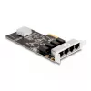 DeLOCK PCI Express x4 Karta 4 x RJ45 Gigabit LAN RTL8111 - PCIe - RJ-45 - PCIe 2.0 - Srebrny - PC - Windows 10 - Windows 11 - Windows 8.1 (88618)