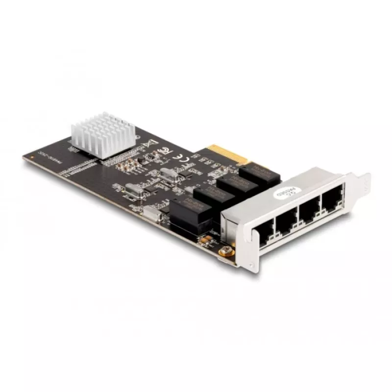 DeLOCK PCI Express x4 Karta 4 x RJ45 Gigabit LAN RTL8111 - PCIe - RJ-45 - PCIe 2.0 - Srebrny - PC - Windows 10 - Windows 11 - Windows 8.1 (88618)