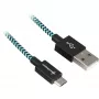 Kabel USB 2.0, wtyk USB-A > wtyk Micro-USB (czarny/jasnoniebieski, 3 metry, w oplocie)