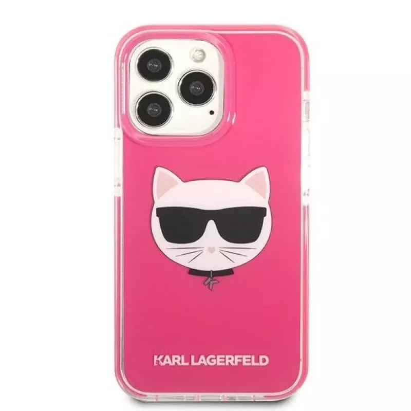 Karl Lagerfeld KLHCP13XTPECPI Iphone 13 Pro Max 6.7 Hardcase Fuchsia/FUSCHIA Choupette Head