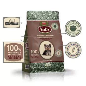 FOLK Small breeds Traditional polish meat feast with rabbit, lamb and quail - sucha karma dla psów - 1,6kg