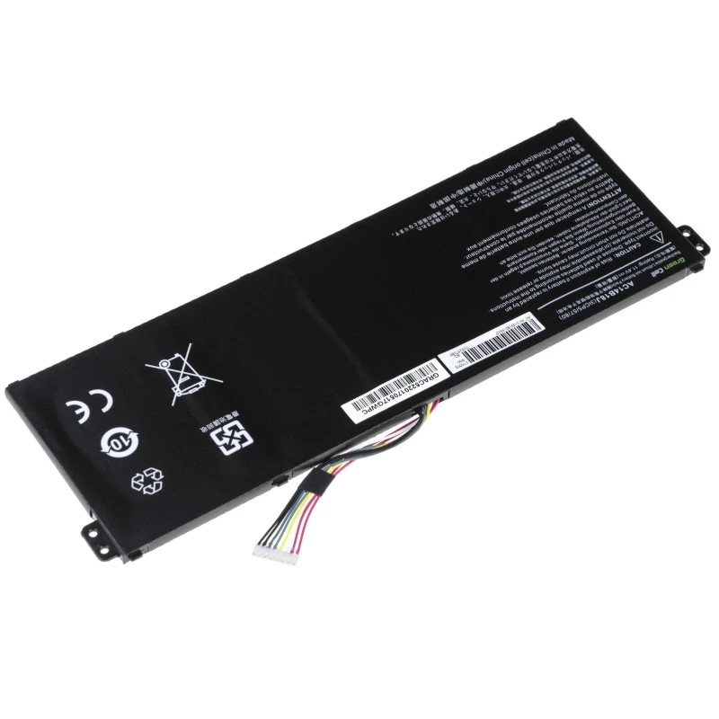 Bateria zielony Cell AC52 do Acer Aspire E11 ES1-111M ES1-131 E15 ES1-512 Chromebook CB3-111 CB5-311, 11,4 V 2200 mAh Li-Ion, 3 ogniwa, czarna
