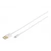 DIGITUS - Kabel Lightning - Lightning (M) do USB (M) - 1,0 m - Podwójna izolacja - Biały - Formowany - do Apple iPad/iPhone/iPod (Lightning) (DB-600106-010-W)