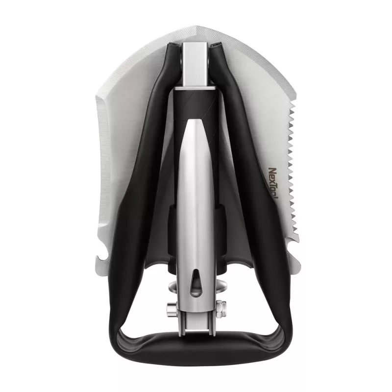 Składana łopatka Nextool NE20033 — kompaktowa, wielofunkcyjna mini łopatka, złożona 20,6 cm, rozłożona 50,3 cm, waga 797 g, szerokość 128 mm