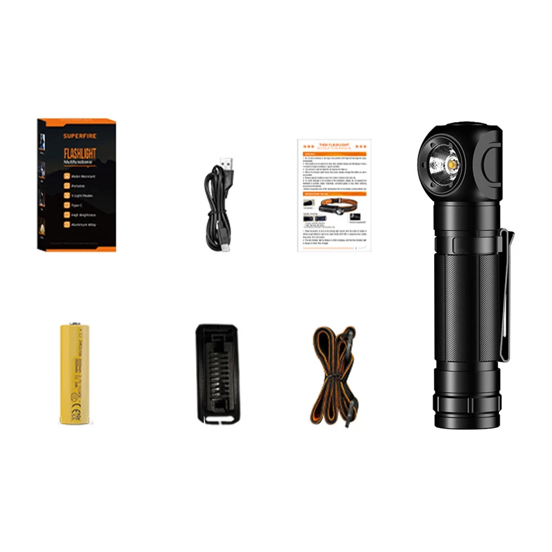 Latarka Superfire TH04-U ręczna LED akumulatorowa