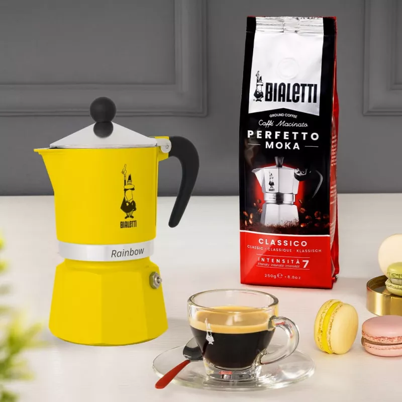 Moka pot Bialetti Rainbow czarno-żółty