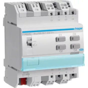 KNX Schalt-/Jalousieausga. 4-kanałowy 16A TYA604C (TYA604C)