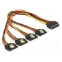 Kabel SATA DeLOCK 60157 0.3m SATA 15-pin 4 x SATA 15-pin Wielokolorowy